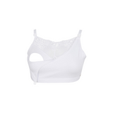 Sostén Lactancia Algodón Semi Encaje Blanco