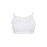 Sostén Lactancia Algodón Semi Encaje Blanco
