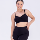 Sostén Lactancia Sin Costuras Con Encaje Negro