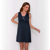 Camisa de Dormir Lactancia Peto Negra