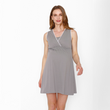 Camisa de Dormir Lactancia Peto Gris