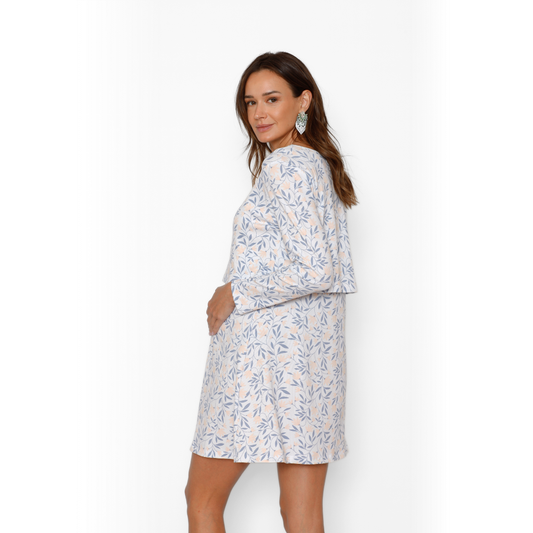 Camisa de Dormir Lactancia Vuelo Manga Larga Blanco Silvestre