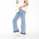 Jeans Maternal Cargo Celeste