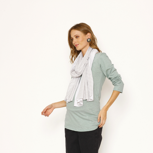 Pañuelo Lactancia Rayado Gris