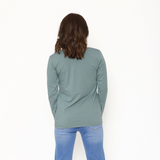 Polera Lactancia Paz Manga Larga Algodón Verde