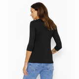 Polera Lactancia Capas Manga 3/4 Negro