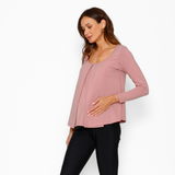 Polera Lactancia Colomba Manga Larga Rosado