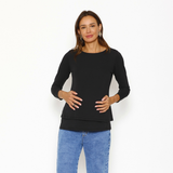 Polera Lactancia Doble Manga Larga Negro