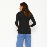 Polera Lactancia Doble Manga Larga Negro