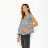 Polera Lactancia Colomba Leopardo Gris