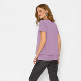 Polera Lactancia Doble Algodón Lila