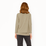 Polera Lactancia Doble Manga Larga Algodón Beige