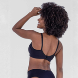 Sostén Lactancia Algodón Semi Encaje Negro