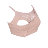 Sostén Lactancia Algodón Semi Encaje Palo Rosa