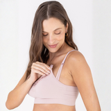 Sostén Lactancia Sin Costuras Con Encaje Rosa Palo