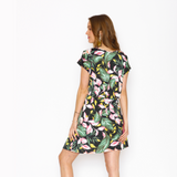 Vestido Lactancia Vuelo Hojas Negro