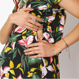 Vestido Lactancia Vuelo Hojas Negro