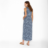 Vestido Lactancia Gabriela Largo Manchas Celeste