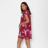 Vestido Maternal Berni Flores Burdeo