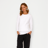 Polera Lactancia Doble Manga Larga Blanco