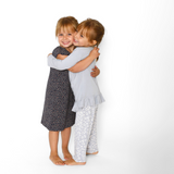 Pijama Niña Manga Larga Leopardo Celeste