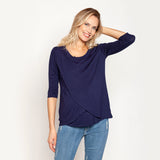 Polera Lactancia Capas Manga 3/4 Azul Marino