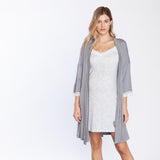 Bata Maternal Kimono Gris