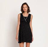 Camisa de Dormir Lactancia Peto Negro Estrellas