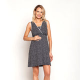 Camisa de Dormir Lactancia Peto Ramitas Azul Damasco