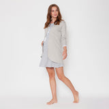 Bata Maternal Básica Gris