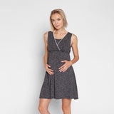 Camisa de Dormir Lactancia Peto Ramitas Azul Damasco