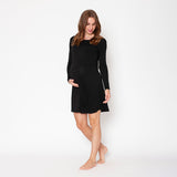 Vestido Lactancia Paz Manga Larga Negro