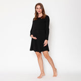 Vestido Lactancia Paz Manga Larga Negro