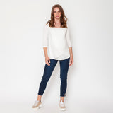 Polera Lactancia Capas Manga 3/4 Blanca