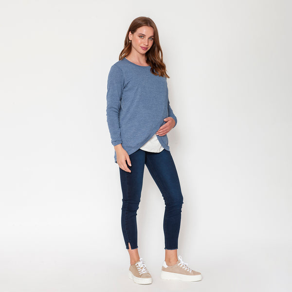 Sweater Maternal Capas Celeste 23