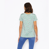 Polera Lactancia Capas Verde Hojitas Burdeo