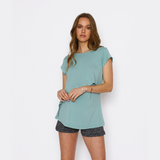 Pijama Maternal Short Paz Verde Ramitas Azul Verde