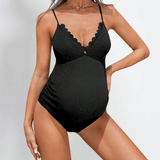 Traje de Baño Maternal Ondas Negro