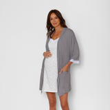 Bata Maternal Kimono Gris Oscuro