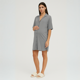 Camisa de Dormir Lactancia Botones Gris