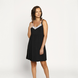 Camisa de Dormir Lactancia Broche Negro