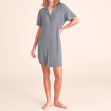 Camisa de Dormir Maternal Botones Gris