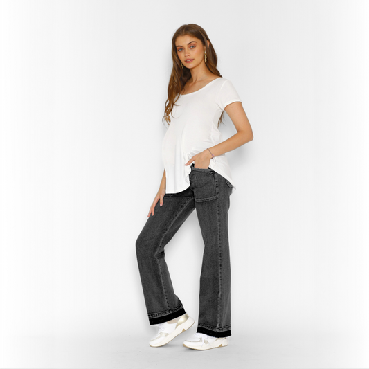 Jeans Maternal Cargo Negro