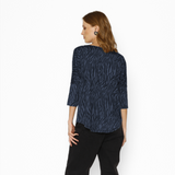 Polera Maternal Manga Codo Invierno Cebra Azul