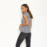 Polera Maternal Básica Leopardo Gris
