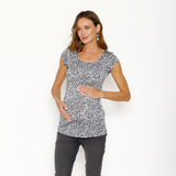 Polera Maternal Básica Leopardo Gris
