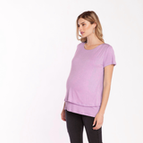 Polera Lactancia Doble Algodón Lila