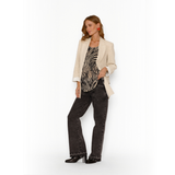 Polera Maternal Ruedo Curvo Manga Larga Cebra Beige