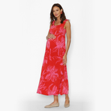 Vestido Maternal Básico Largo Lirio Fucsia