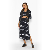 Vestido Maternal Elena Manga Larga Rodillo Negro